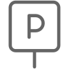 A parking sign with a car symbol